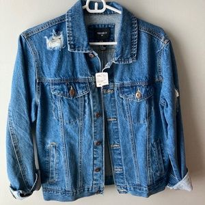 Men’s FOREVER 21 XS distressed denim jacket NWT